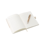 Carnet en liège et lin avec stylo A5 avec des pages lignées Greener couleur marron septième vue