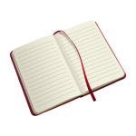 Carnet de poche couverture rigide en similicuir B7 pages rayées Notes couleur rouge quatrième vue