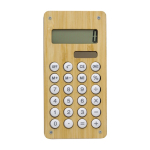 Petite calculatrice en ABS et bambou à énergie solaire et piles Design couleur bois première vue