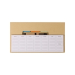 Ensemble avec bloc, post-it, stylo et planning hebdomadaire Memo couleur marron deuxième vue