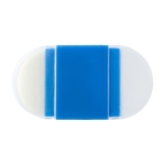 Gomme avec taille-crayon et capuchon de chaque côté et centre coloré couleur bleu première vue
