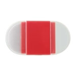 Gomme avec taille-crayon et capuchon de chaque côté et centre coloré couleur rouge première vue