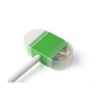 Gomme avec taille-crayon et capuchon de chaque côté et centre coloré couleur vert première vue