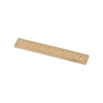 Règle promotionnelle en bambou avec centimètres et pouces 15cm Bamboo couleur marron deuxième vue