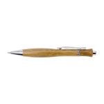 Stylo en bois avec ferrures métalliques et encre noire Curvy couleur marron deuxième vue