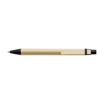 Stylo écologique en carton avec clip en bois à l'encre bleue Woodclip couleur noir première vue