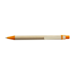 Stylo écologique en carton avec clip en bois à l'encre bleue Woodclip couleur orange première vue
