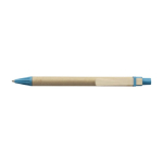 Stylo écologique en carton avec clip en bois à l'encre bleue Woodclip couleur bleu ciel première vue