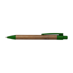 Stylo en bambou avec détails colorés et encre bleue Basic Colors couleur vert foncé deuxième vue