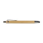 Stylo au finition argent et pointeur encre noire Multifonction Bamboo couleur bois troisième vue
