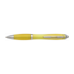 Stylo publicitaire avec finition antidérapante Encre Bleue Colors couleur jaune première vue