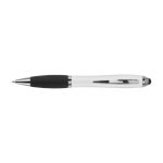 Stylo antidérapants avec stylet et encre caoutchoutée noire Touch couleur blanc première vue