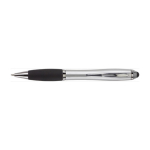Stylo antidérapants avec stylet et encre caoutchoutée noire Touch couleur argenté première vue