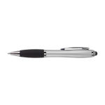 Stylo antidérapants avec stylet et encre caoutchoutée noire Touch couleur argenté deuxième vue
