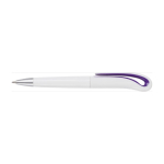 Stylo avec clip en forme de cygne et Encre Noire White Swan couleur violet deuxième vue