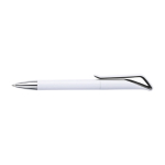 Stylos à bille publicitaires ABS Encre Bleue avec clip Cygne blanc couleur noir première vue