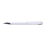 Stylos à bille publicitaires ABS Encre Bleue avec clip Cygne blanc couleur noir deuxième vue