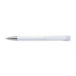 Stylos à bille publicitaires ABS Encre Bleue avec clip Cygne blanc couleur bleu deuxième vue