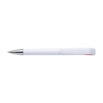 Stylos à bille publicitaires ABS Encre Bleue avec clip Cygne blanc couleur rouge deuxième vue