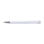 Stylos à bille publicitaires ABS Encre Bleue avec clip Cygne blanc couleur orange deuxième vue
