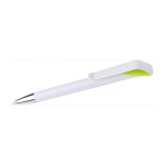 Stylos à bille publicitaires ABS Encre Bleue avec clip Cygne blanc couleur vert clair troisième vue
