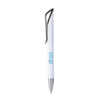 Stylos à bille publicitaires ABS Encre Bleue avec clip Cygne blanc avec zone d'impression