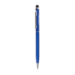 Stylo fin avec pointe tactile, couleur chromée, encre bleue Vip Thin avec zone d'impression