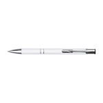 Stylo de qualité en métal avec finitions argentées Encre bleue Glober couleur blanc première vue