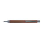 Stylo en plastique avec logo à effet miroir couleur marron première vue