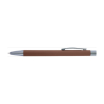 Stylo en plastique avec logo à effet miroir couleur marron deuxième vue