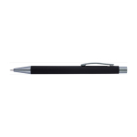 Stylo en plastique avec logo à effet miroir couleur noir deuxième vue