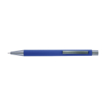 Stylo en plastique avec logo à effet miroir couleur bleu première vue
