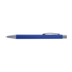 Stylo en plastique avec logo à effet miroir couleur bleu deuxième vue