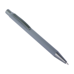 Stylo en plastique avec logo à effet miroir couleur gris troisième vue
