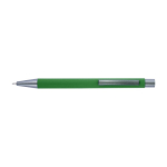Stylo en plastique avec logo à effet miroir couleur vert première vue