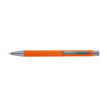 Stylo en plastique avec logo à effet miroir couleur orange première vue