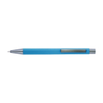 Stylo en plastique avec logo à effet miroir couleur bleu ciel première vue