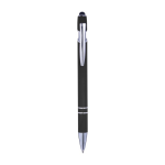 Stylo en aluminium avec finition caoutchoutée et couleur Alu Even couleur noir première vue