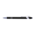 Stylo en aluminium avec finition caoutchoutée et couleur Alu Even couleur noir deuxième vue