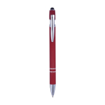 Stylo en aluminium avec finition caoutchoutée et couleur Alu Even couleur rouge troisième vue