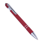 Stylo en aluminium avec finition caoutchoutée et couleur Alu Even couleur rouge cinquième vue