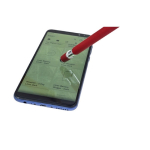 Stylo en aluminium avec finition caoutchoutée et couleur Alu Even couleur rouge sixième vue