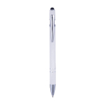 Stylo en aluminium avec finition caoutchoutée et couleur Alu Even couleur blanc première vue