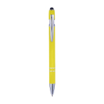 Stylo en aluminium avec finition caoutchoutée et couleur Alu Even couleur jaune première vue
