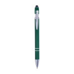 Stylo en aluminium avec finition caoutchoutée et couleur Alu Even couleur vert première vue