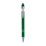 Stylo en aluminium avec finition caoutchoutée et couleur Alu Even couleur vert