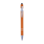 Stylo en aluminium avec finition caoutchoutée et couleur Alu Even couleur orange première vue