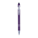 Stylo en aluminium avec finition caoutchoutée et couleur Alu Even couleur violet première vue