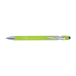 Stylo en aluminium avec finition caoutchoutée et couleur Alu Even couleur vert clair première vue