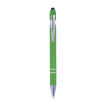 Stylo en aluminium avec finition caoutchoutée et couleur Alu Even couleur vert clair deuxième vue